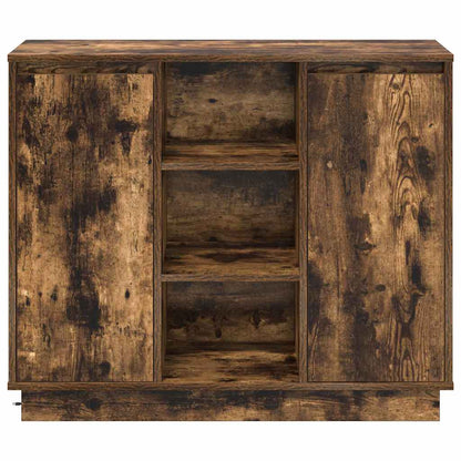vidaXL LED-Sideboard Geräucherte Eiche 90 x 32 x 75 cm Holzwerkstoff