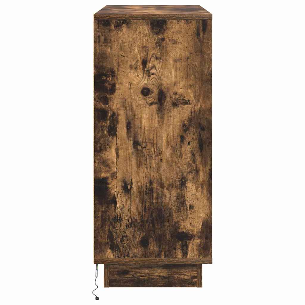 vidaXL LED-Sideboard Geräucherte Eiche 90 x 32 x 75 cm Holzwerkstoff
