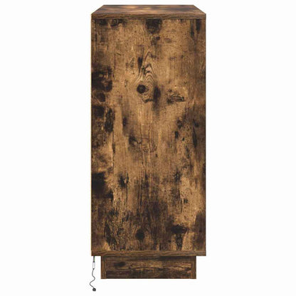 vidaXL LED-Sideboard Geräucherte Eiche 90 x 32 x 75 cm Holzwerkstoff