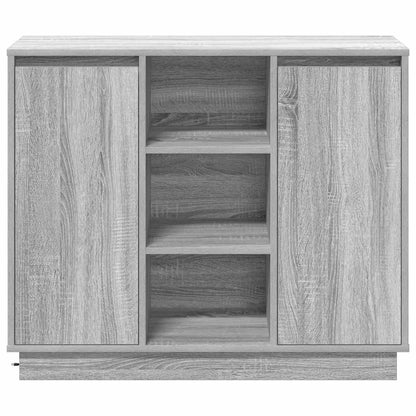 vidaXL LED-Sideboard Graues Sonoma 90 x 32 x 75 cm Holzwerkstoff