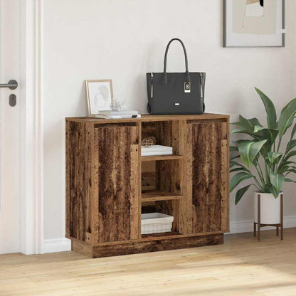 vidaXL LED-Sideboard Altholz 90 x 32 x 75 cm Holzwerkstoff