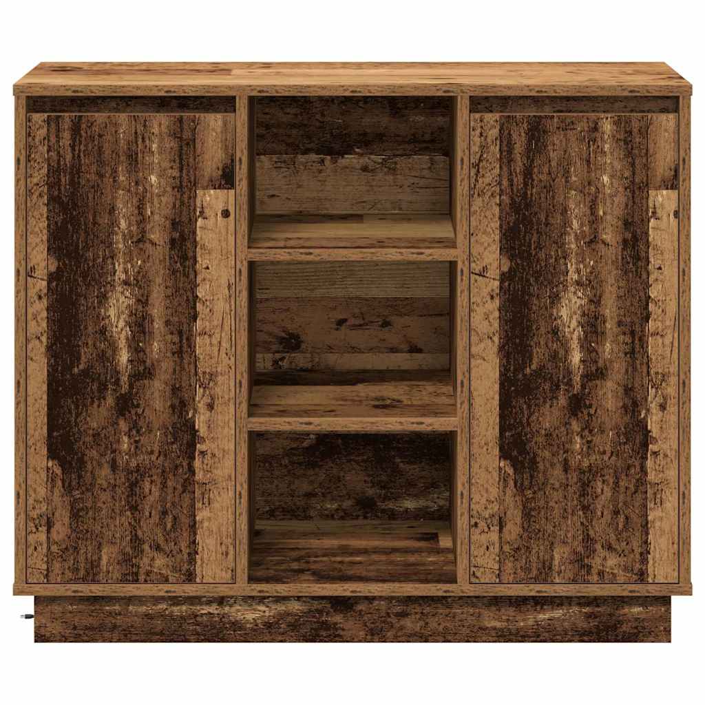 vidaXL LED-Sideboard Altholz 90 x 32 x 75 cm Holzwerkstoff