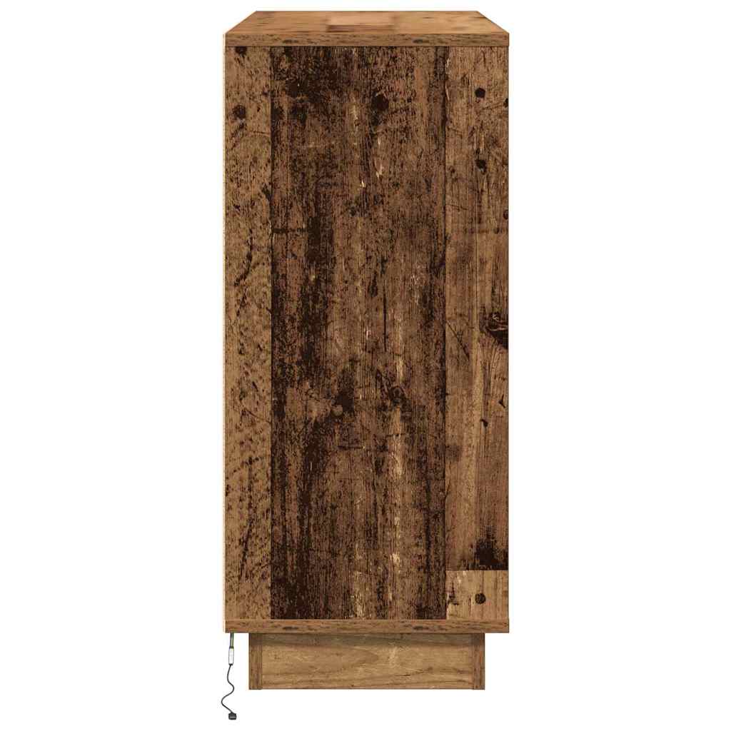 vidaXL LED-Sideboard Altholz 90 x 32 x 75 cm Holzwerkstoff