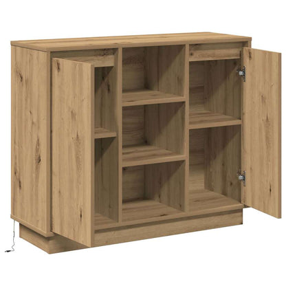 vidaXL LED-Sideboard Artisan-Eiche 90 x 32 x 75 cm Holzwerkstoff