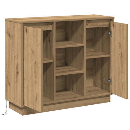 vidaXL LED-Sideboard Artisan-Eiche 90 x 32 x 75 cm Holzwerkstoff