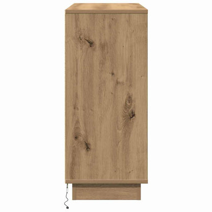 vidaXL LED-Sideboard Artisan-Eiche 90 x 32 x 75 cm Holzwerkstoff