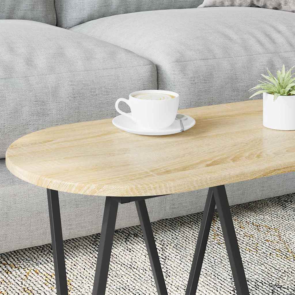vidaXL Couchtisch Sonoma-Eiche 80 x 40 x 40.5 cm Sperrholz und Metall
