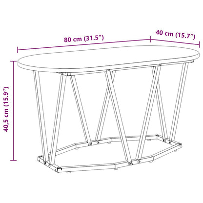 Couchtisch Artisan-Eiche 80 x 40 x 40.5 cm Sperrholz und Metall