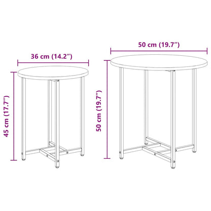 vidaXL Beistelltisch-Set 2 pcs Schwarz Eichen-Optik