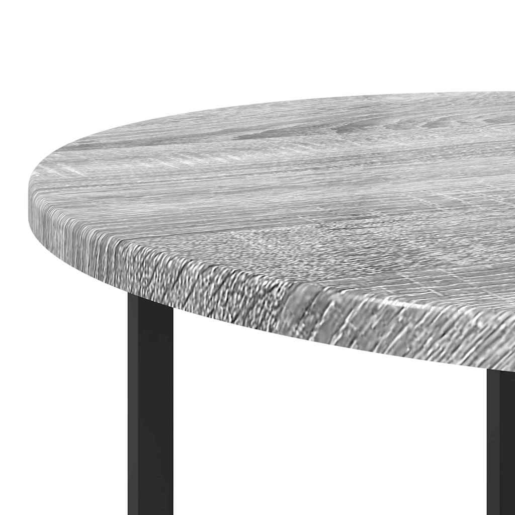 vidaXL Lot de 2 tables d'appoint gris sonoma et noir
