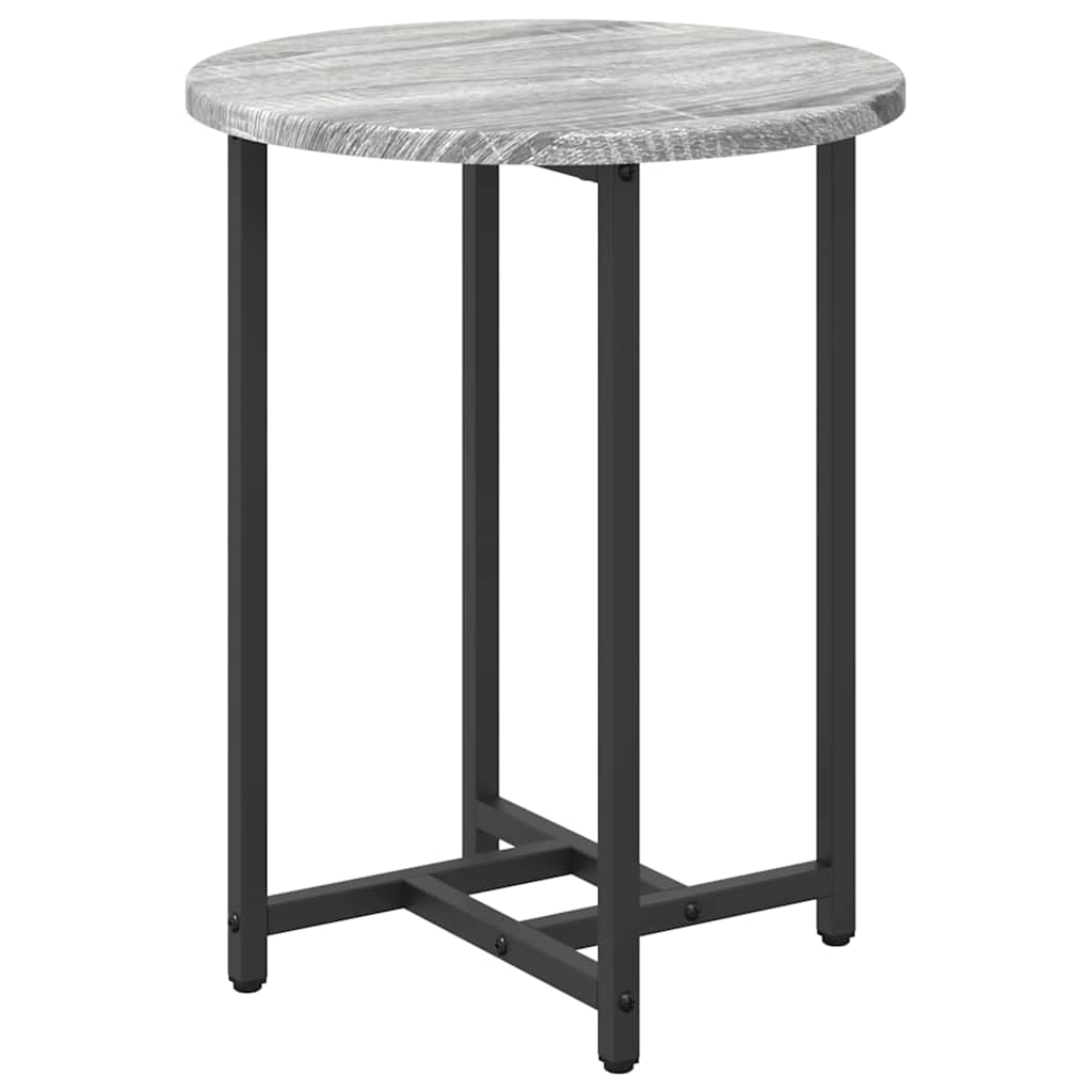 vidaXL Lot de 2 tables d'appoint gris sonoma et noir