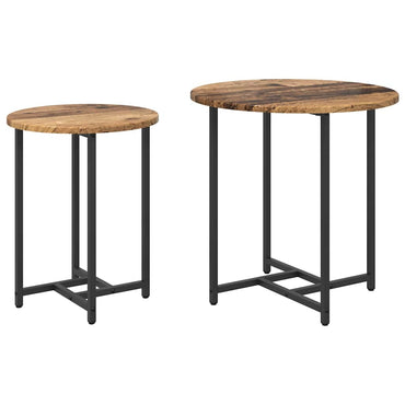 vidaXL Tables d'appoint 2 pcs Bois de récupération et noir