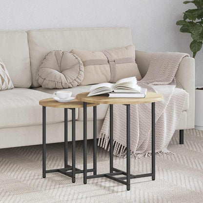 vidaXL Tables d'appoint 2 pcs Chêne artisan et Noir