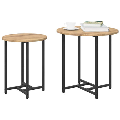 vidaXL Tables d'appoint 2 pcs Chêne artisan et Noir