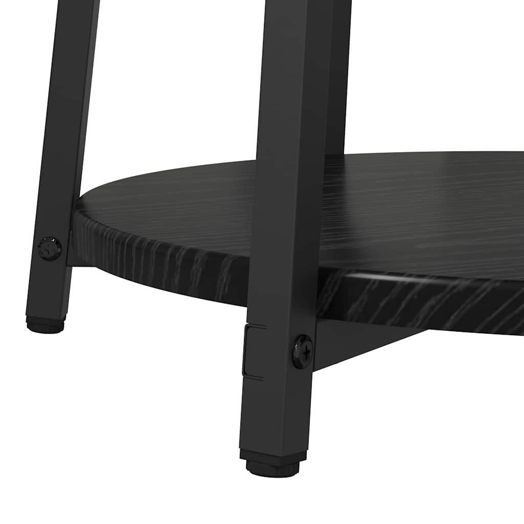 vidaXL Ensemble de tables d'appoint avec étagère 2 pcs Noir aspect chêne