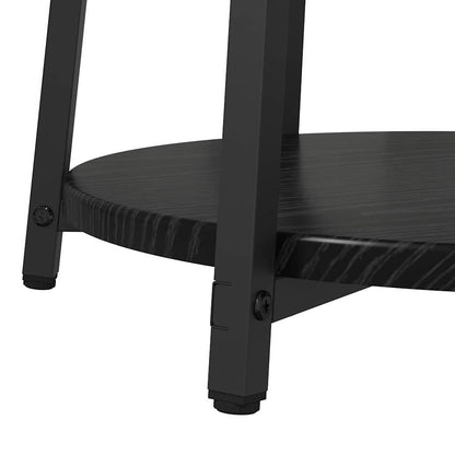 vidaXL Ensemble de tables d'appoint avec étagère 2 pcs Noir aspect chêne