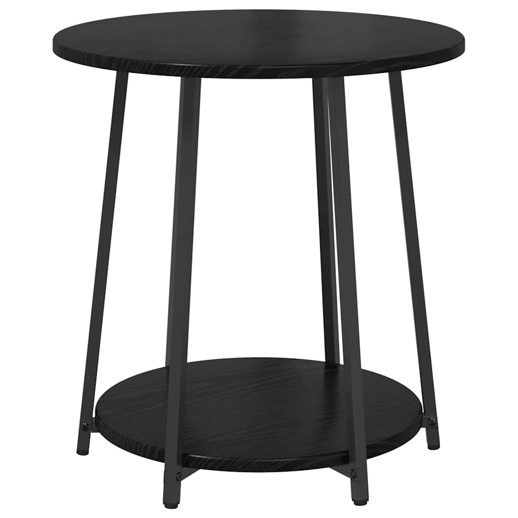 vidaXL Ensemble de tables d'appoint avec étagère 2 pcs Noir aspect chêne