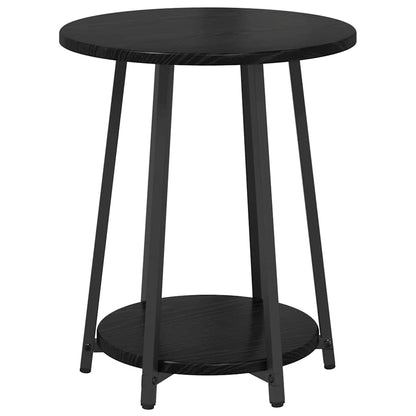 vidaXL Ensemble de tables d'appoint avec étagère 2 pcs Noir aspect chêne