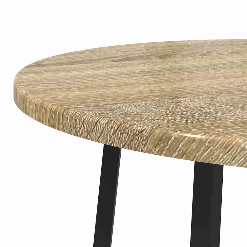 vidaXL Tables d'appoint avec étagère 2 pcs Chêne Sonoma et noir