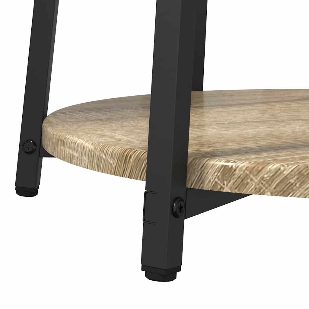 vidaXL Tables d'appoint avec étagère 2 pcs Chêne Sonoma et noir