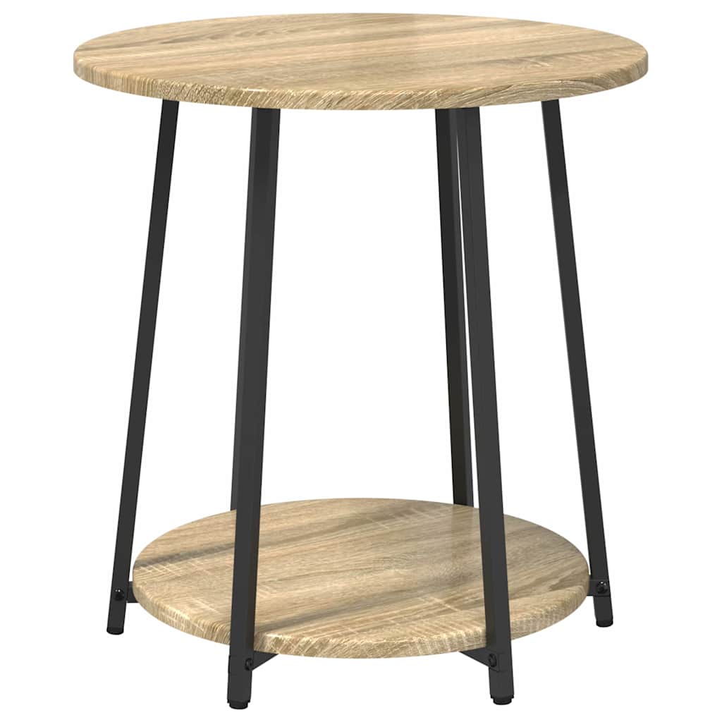 vidaXL Tables d'appoint avec étagère 2 pcs Chêne Sonoma et noir