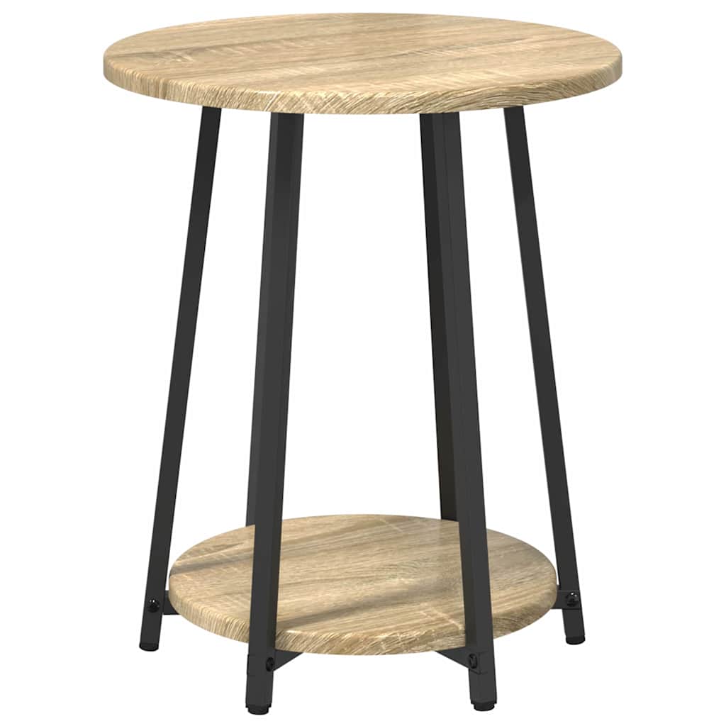 vidaXL Tables d'appoint avec étagère 2 pcs Chêne Sonoma et noir