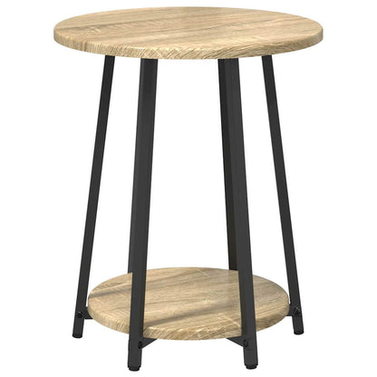 vidaXL Tables d'appoint avec étagère 2 pcs Chêne Sonoma et noir