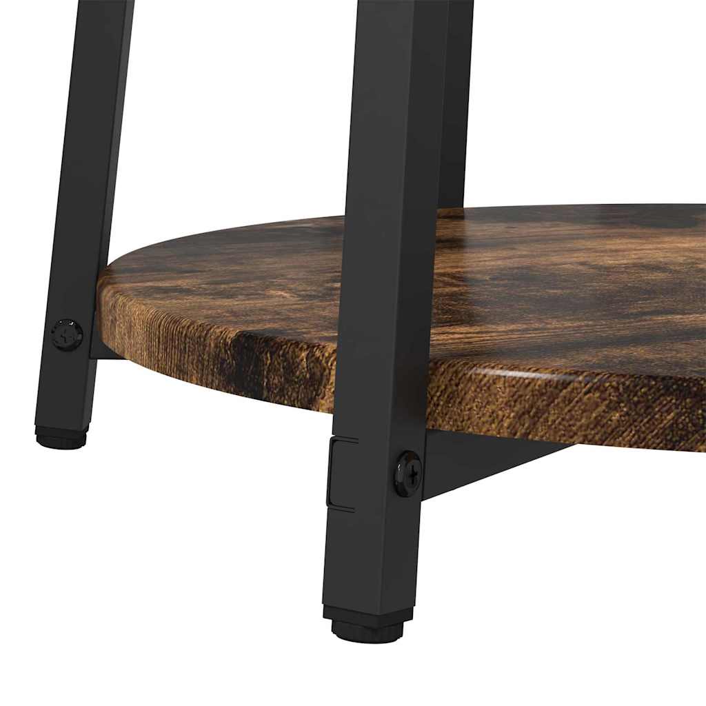 vidaXL Tables d'appoint avec étagère 2 pcs Chêne fumé et noir