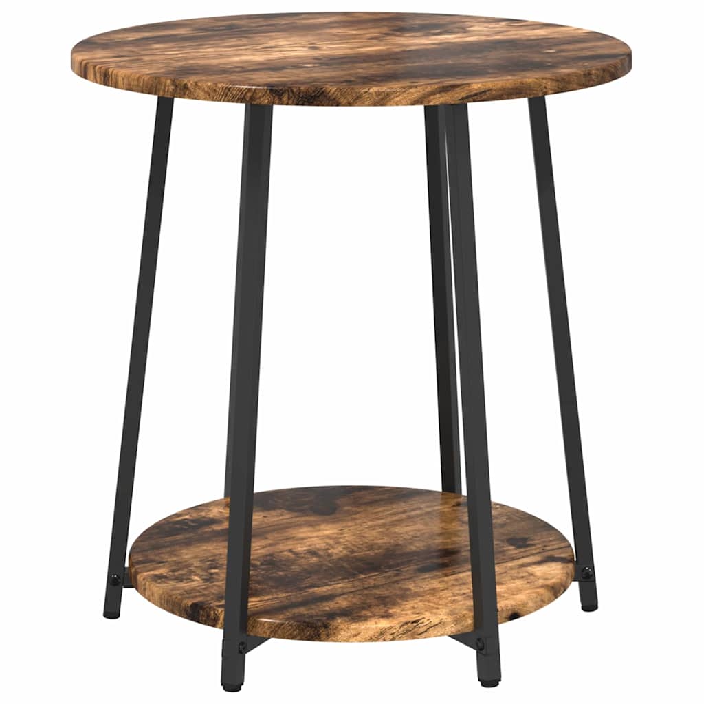 vidaXL Tables d'appoint avec étagère 2 pcs Chêne fumé et noir
