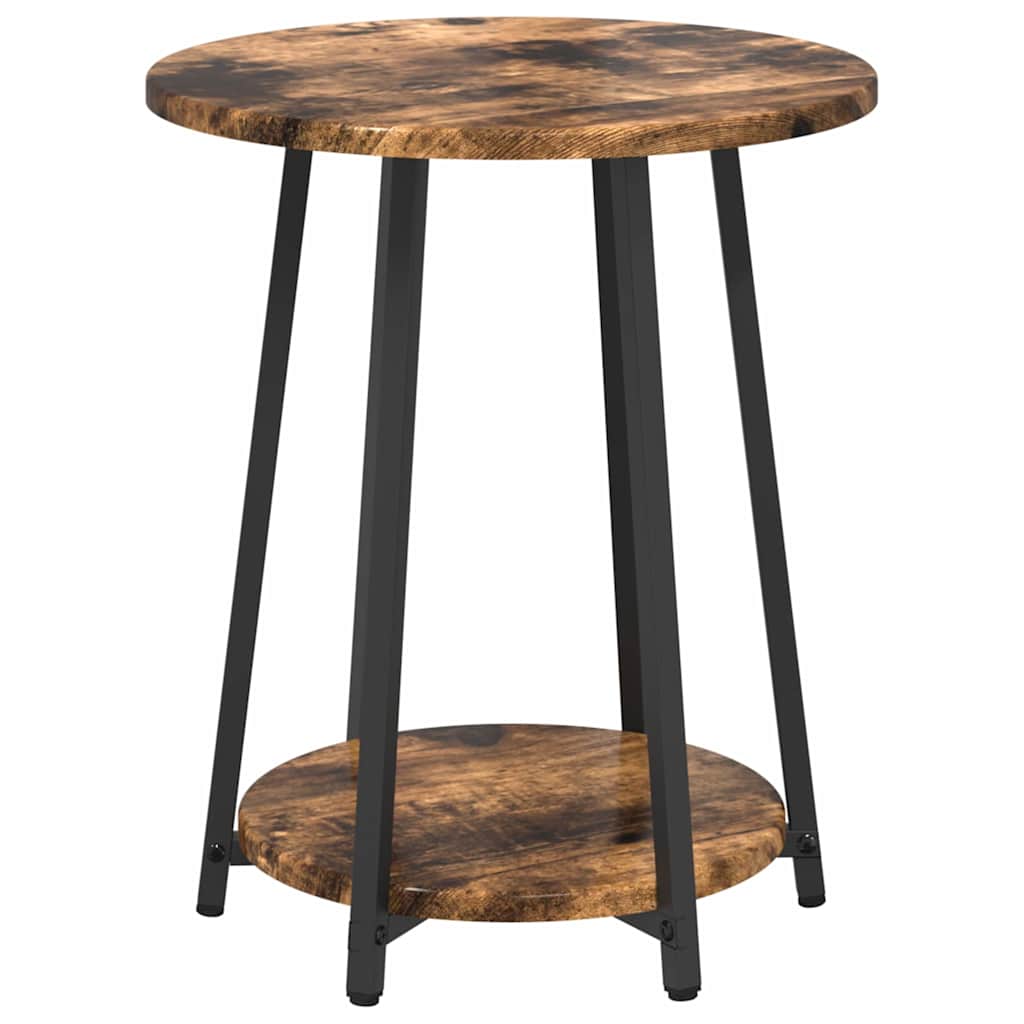 vidaXL Tables d'appoint avec étagère 2 pcs Chêne fumé et noir