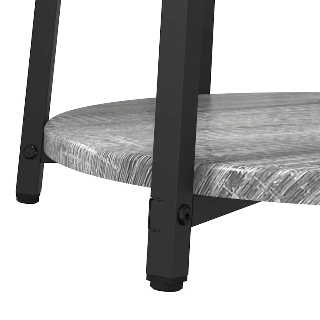 vidaXL Tables d'appoint avec étagère 2 pcs Gris Sonoma et Noir