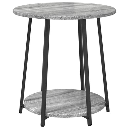 vidaXL Tables d'appoint avec étagère 2 pcs Gris Sonoma et Noir