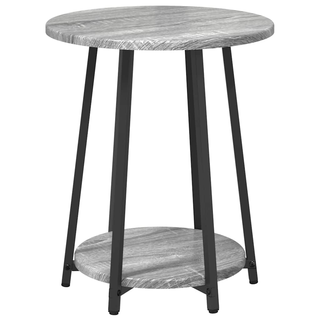 vidaXL Tables d'appoint avec étagère 2 pcs Gris Sonoma et Noir