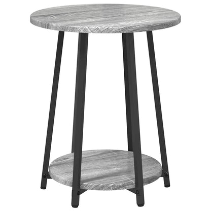 vidaXL Tables d'appoint avec étagère 2 pcs Gris Sonoma et Noir