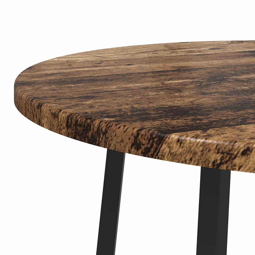 Beistelltisch-Set mit Regal 2 pcs Altholz und Schwarz