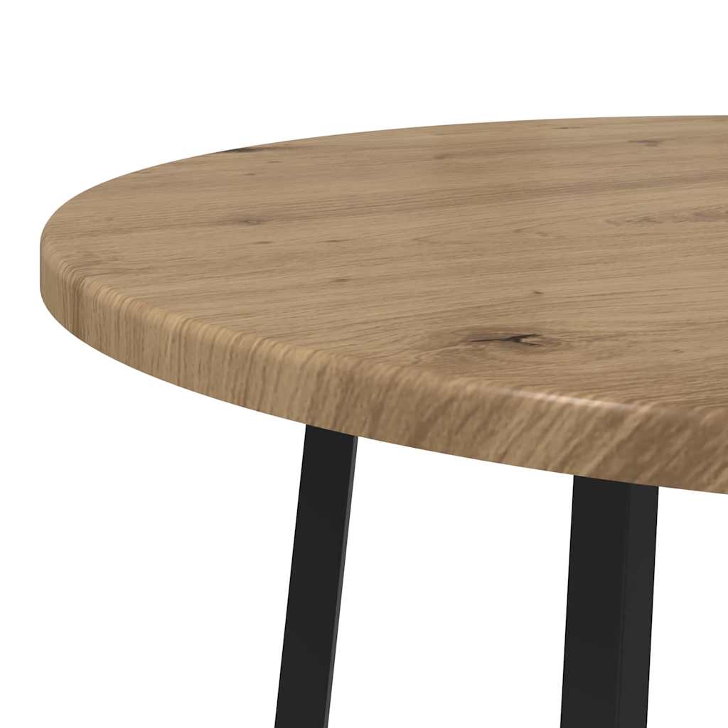 vidaXL Lot de 2 tables d'appoint avec étagère Chêne artisan et noir