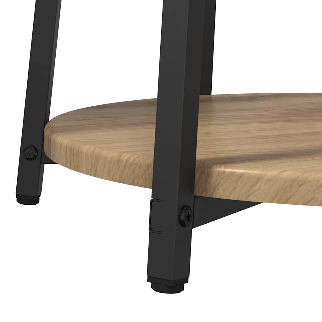 vidaXL Lot de 2 tables d'appoint avec étagère Chêne artisan et noir