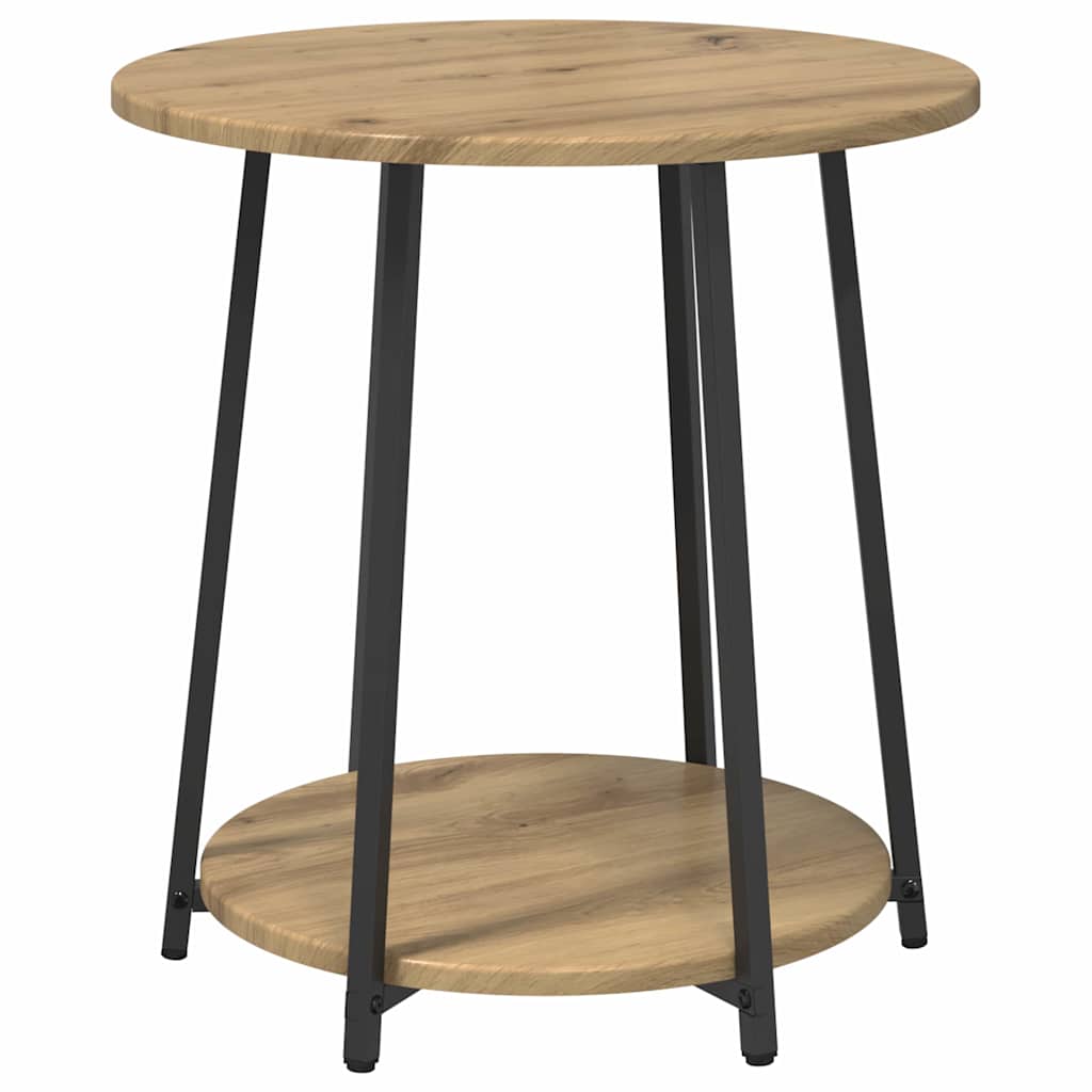 vidaXL Lot de 2 tables d'appoint avec étagère Chêne artisan et noir