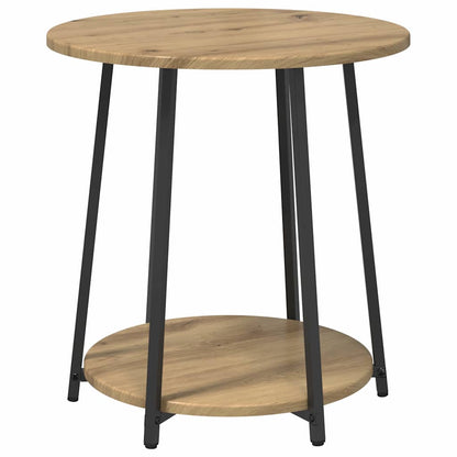 vidaXL Lot de 2 tables d'appoint avec étagère Chêne artisan et noir