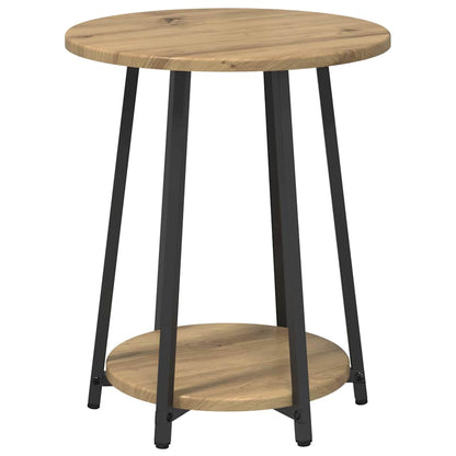 vidaXL Lot de 2 tables d'appoint avec étagère Chêne artisan et noir