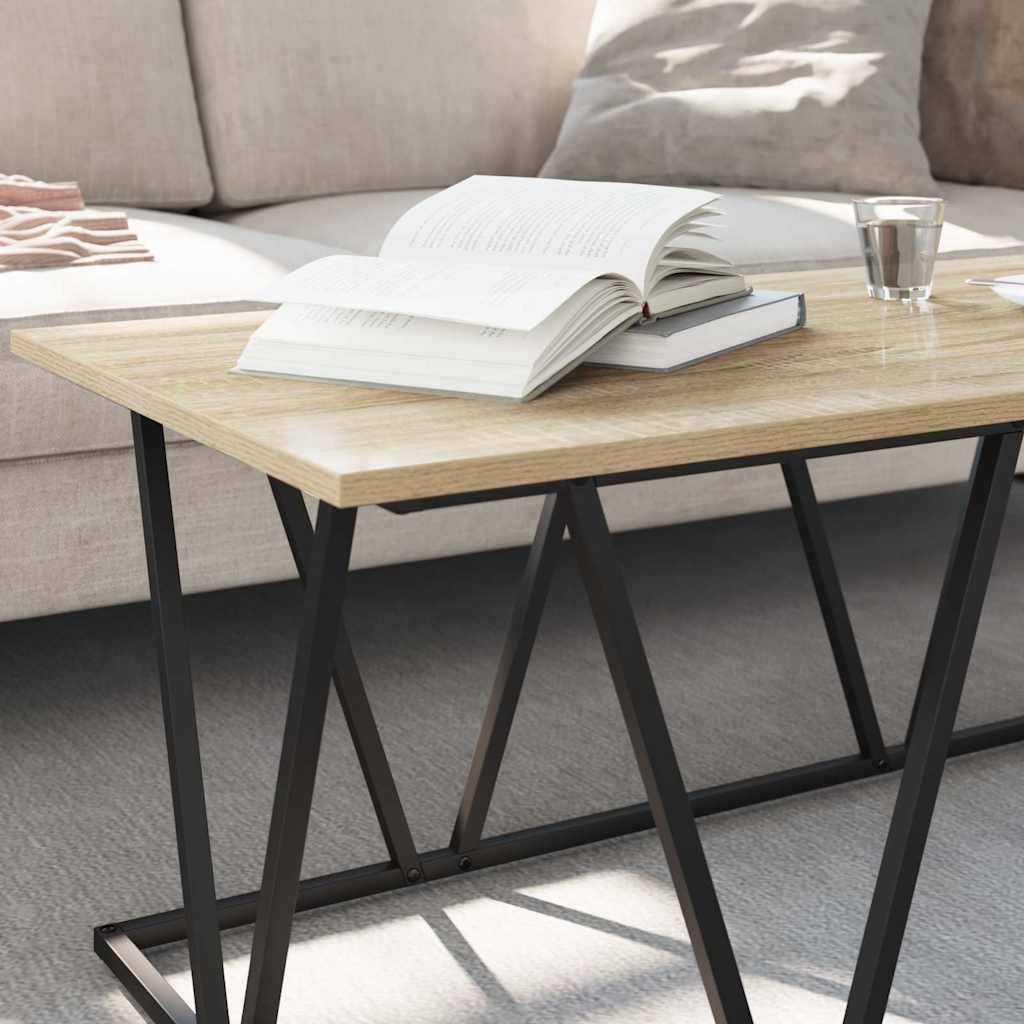 vidaXL Couchtisch Sonoma-Eiche 100 x 50 x 40 cm Sperrholz und Metall