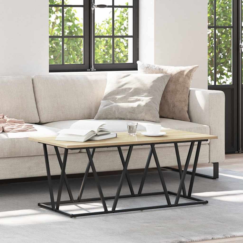vidaXL Couchtisch Sonoma-Eiche 100 x 50 x 40 cm Sperrholz und Metall
