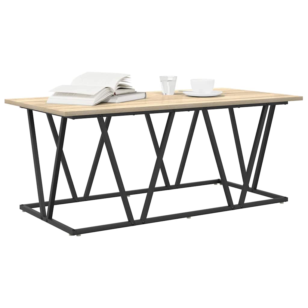 vidaXL Couchtisch Sonoma-Eiche 100 x 50 x 40 cm Sperrholz und Metall
