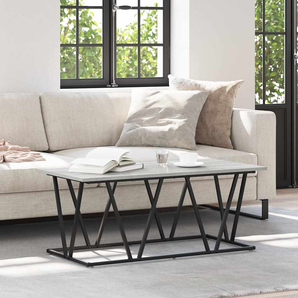vidaXL Couchtisch Grau 100 x 50 x 40 cm Sperrholz und Metall