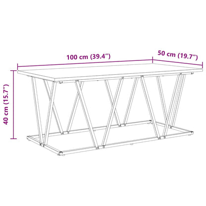 vidaXL Couchtisch Grau 100 x 50 x 40 cm Sperrholz und Metall