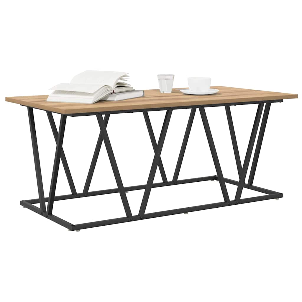vidaXL Couchtisch Artisan-Eiche 100 x 50 x 40 cm Sperrholz und Metall