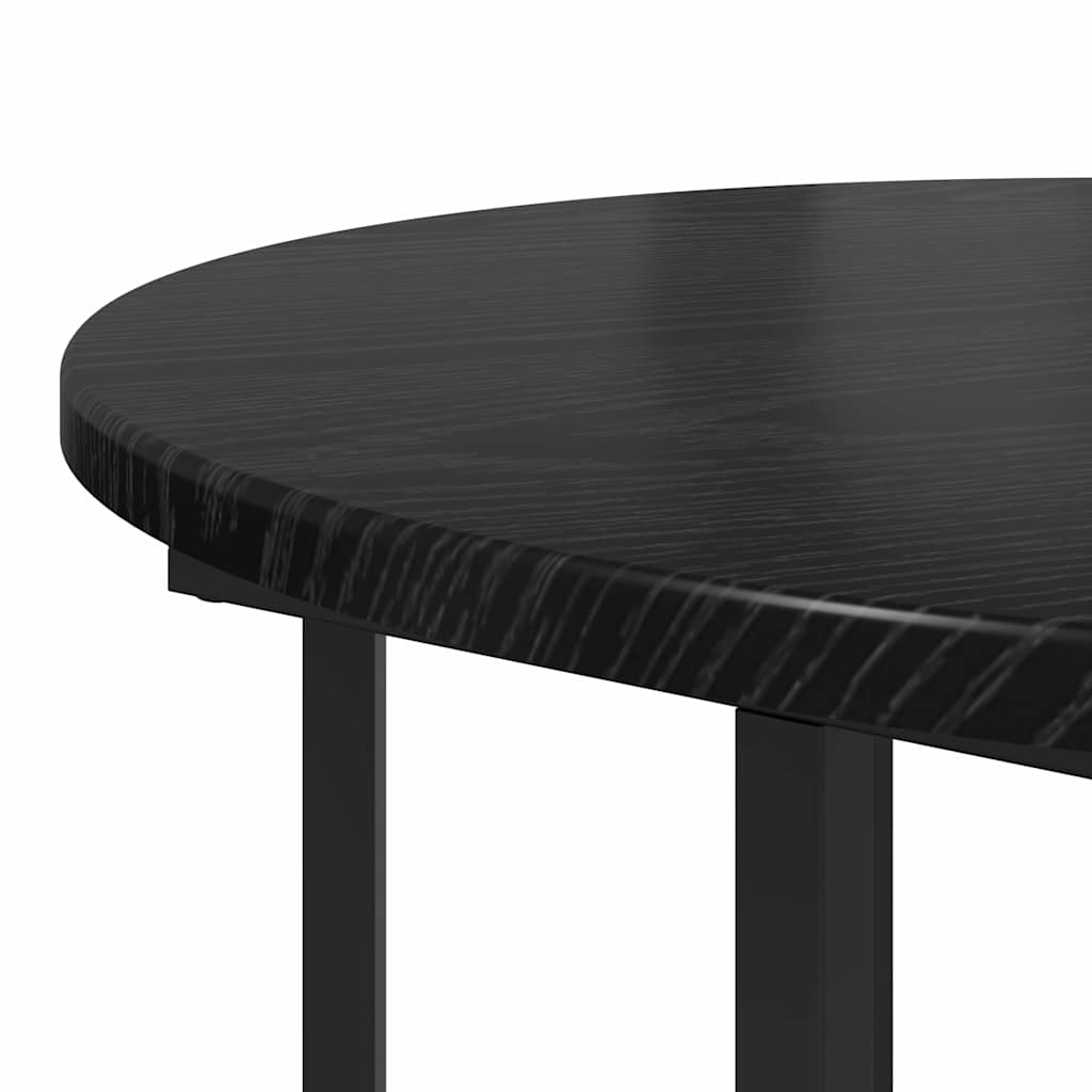 vidaXL Tables d'appoint avec étagère 2 pcs Noir Aspect Chêne