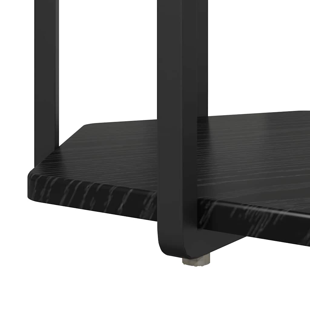 vidaXL Tables d'appoint avec étagère 2 pcs Noir Aspect Chêne
