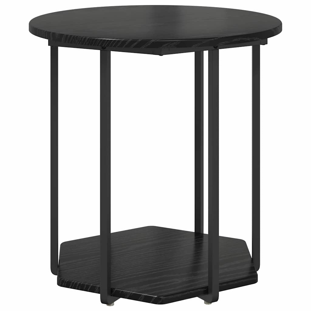 vidaXL Tables d'appoint avec étagère 2 pcs Noir Aspect Chêne
