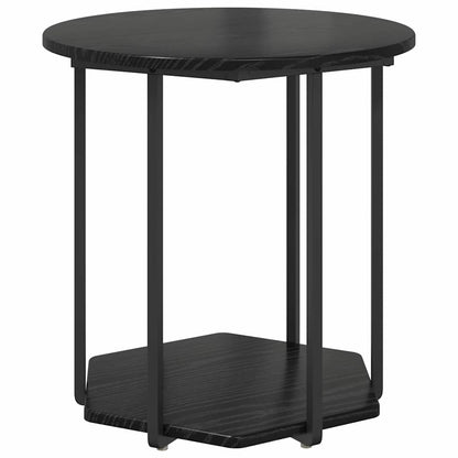vidaXL Tables d'appoint avec étagère 2 pcs Noir Aspect Chêne